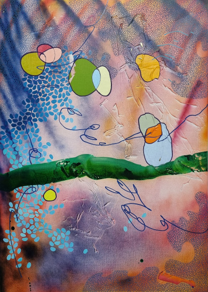 Evan Woodruffe 2024 24th November 140cm x 100cm acrylic and mixed media on linen