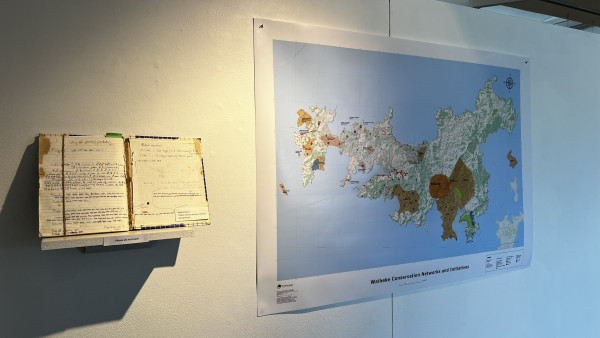 Waiheke consevation initiatives Rob Mortons historical pest tally notebook