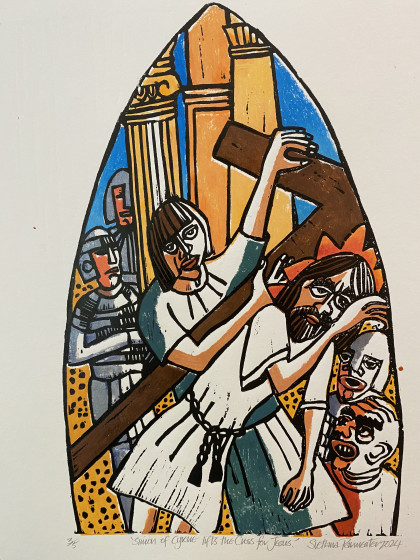 7 Simon of Cyrene carries the cross