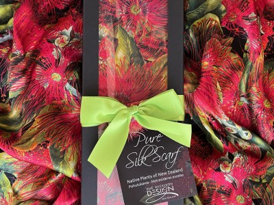 Silk Scarf Pohutukawa Sue Wickison 2